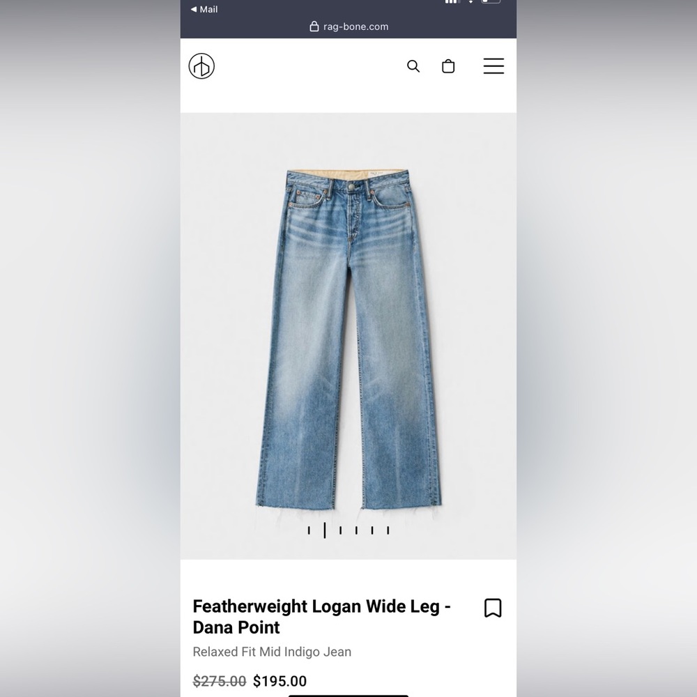 Rag & Bone Wide Lightweight jeans NWT size 29